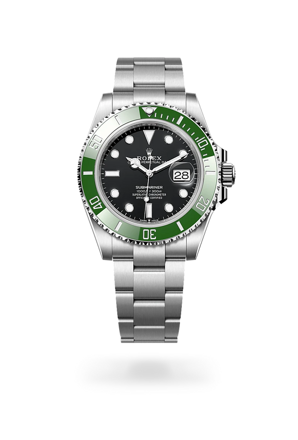 El bisel giratorio del Submariner es una característica fundamental de este reloj. Sus graduaciones de 60 minutos permiten controlar con seguridad y precisión el tiempo de inmersión y las paradas de descompresión. Manufacturado por Rolex a partir de una cerámica dura y resistente a la corrosión, el disco de bisel Cerachrom es prácticamente imposible de rayar. La sustancia luminiscente en el cero del bisel garantiza una legibilidad óptima, sin importar el grado de oscuridad del entorno. El canto estriado del bisel ha sido diseñado cuidadosamente con el fin de ofrecer un excelente agarre bajo el agua, incluso con los guantes puestos.